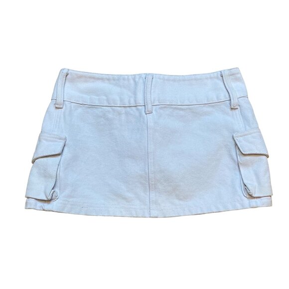 Princess Polly Micro Mini White Mini Skirt With Pockets‎ Womens Size 2 - Picture 2 of 5